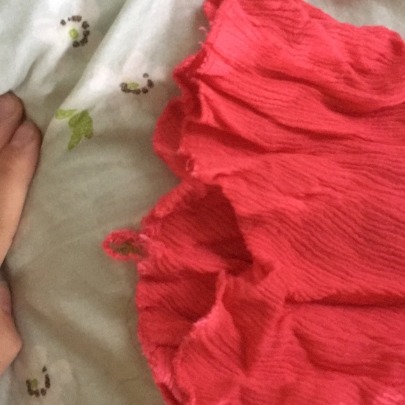 Coral Pink Blouse With Flare Sleeves - Picture 6 of 7